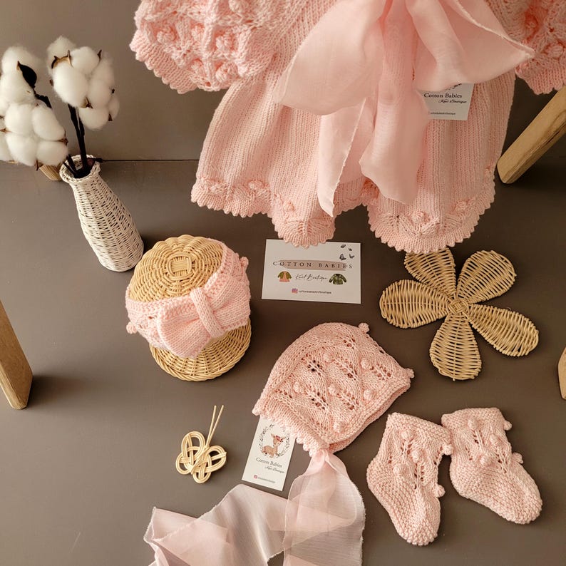 Adorable Organic Cotton Knit Dress Set for Newborns - Uroczy zestaw dzianinowych sukienek dla noworodka